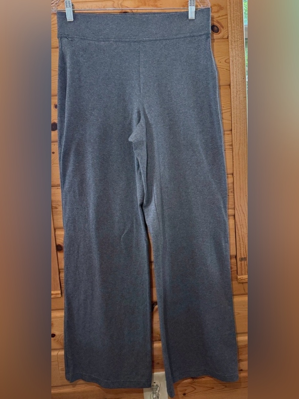 Gray Wide-Leg Knit Pants